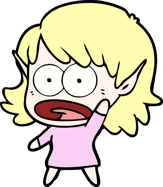 Bir insan tarafından çizilen elf kızı şok etti.