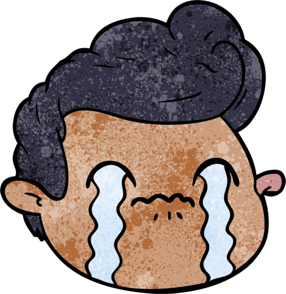 Bir insan tarafından çizilmiş ağlayan çocuk.