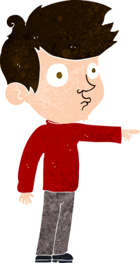 Bir insan tarafından çizilmiş çizgi film çocuğu.