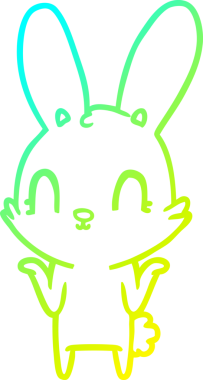 Bir insan tarafından çizilmiş şirin bir çizgi film tavşanı çizimi.