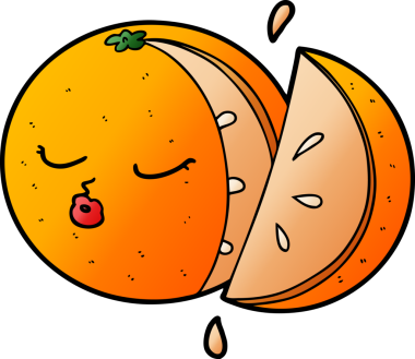 Bir insan tarafından çizilmiş turuncu çizgi film.