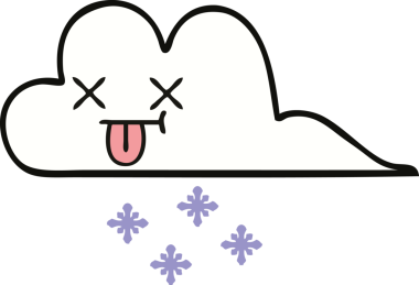 Bir insan tarafından çizilmiş güzel bir kar bulutu karikatürü