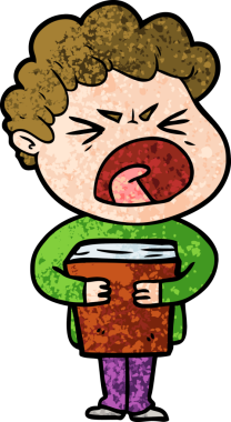 Bir insan tarafından çizilmiş öfkeli bir adam.