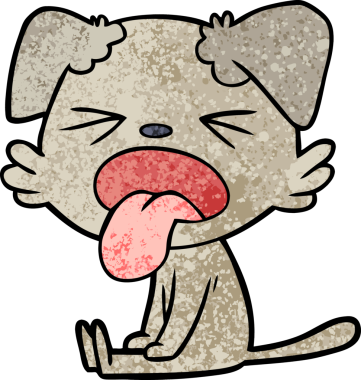 Bir insan tarafından çizilmiş çizgi film köpeği.