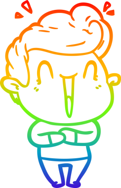 gökkuşağı gradyanı çizimi bir insan tarafından çizilmiş heyecanlı bir adam karikatürü