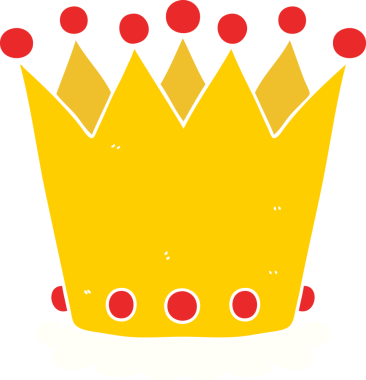 Bir insan tarafından çizilmiş düz renkli çizgi film tacı