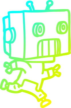 Bir insan tarafından çizilmiş soğuk gradyan robot çizimi