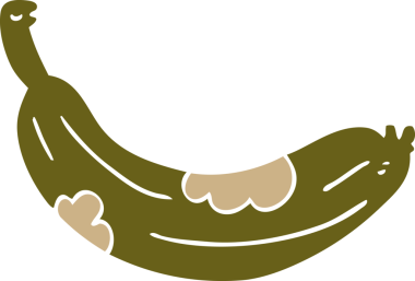 Bir insan tarafından çizilmiş çürük muz karalaması.