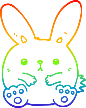 gökkuşağı gradyan çizgi çizimi bir insan tarafından çizilmiş bir çizgi tavşan