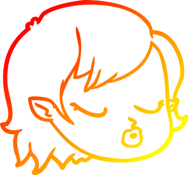 Bir insan tarafından çizilmiş vampir bir kızın sıcak çizgi çizimi.