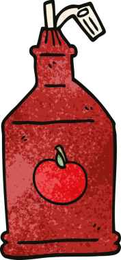 Bir insan tarafından çizilmiş karalama domates ketçapı