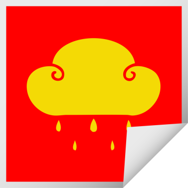 Bir insan tarafından çizilmiş kare soyulmuş tuhaf çizgi film yağmur bulutu