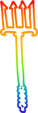 Gökkuşağı gradyan çizgi çizimi Bir insan tarafından çizilmiş altın mızrak