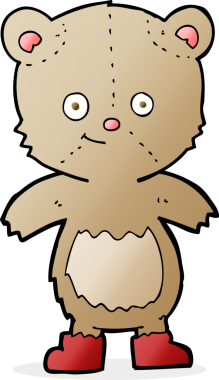 Bir insan tarafından çizilmiş sevimli oyuncak ayı.