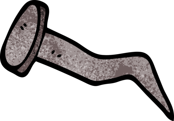 Bir insan tarafından çizilmiş demir çivi.