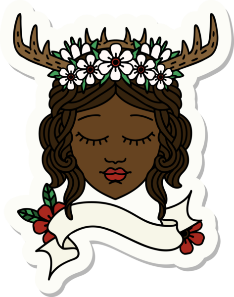 Bir insan tarafından çizilmiş insan bir Druid çıkartması.