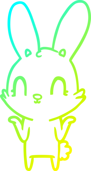 Bir insan tarafından çizilmiş şirin bir çizgi film tavşanı çizimi.