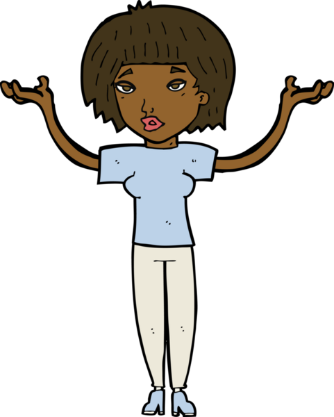 Bir insan tarafından çizilmiş omuz silken çizgi filmdeki kadın.