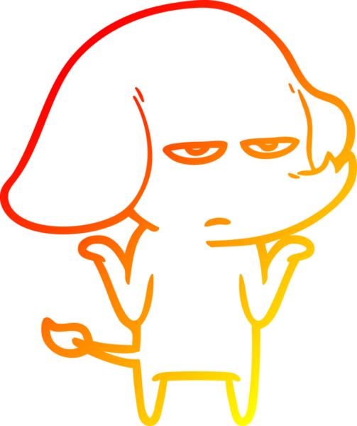 Bir insan tarafından çizilmiş kızgın bir fil çizimi.