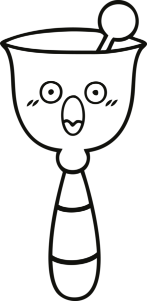 Bir insan tarafından çizilmiş okul çanının çizgi çizimi.