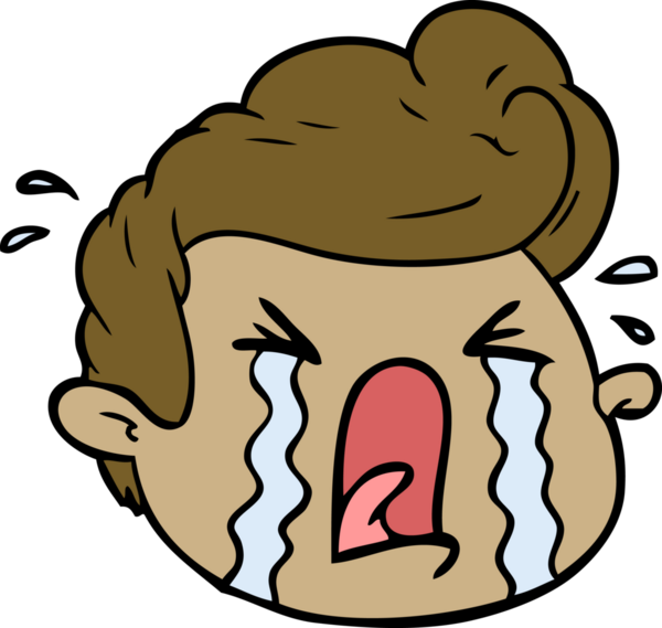 Bir insan tarafından çizilmiş ağlayan çocuk.