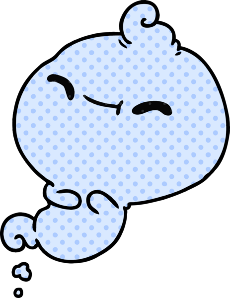 Bir insan tarafından çizilmiş kawai korkunç hayaletinin serbest çizimi.