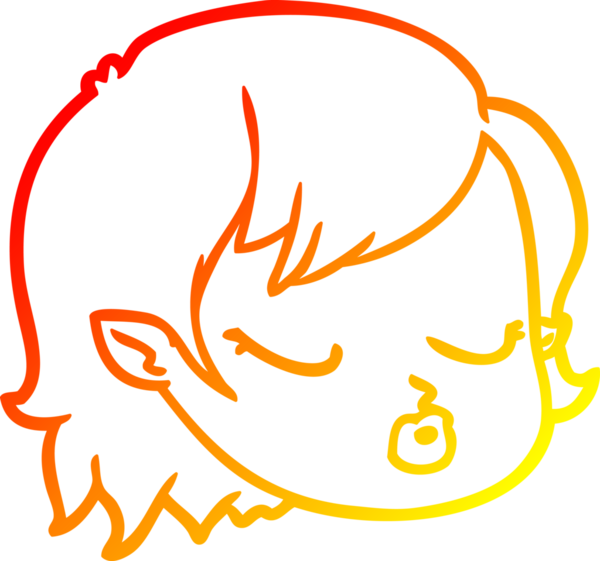 Bir insan tarafından çizilmiş vampir bir kızın sıcak çizgi çizimi.