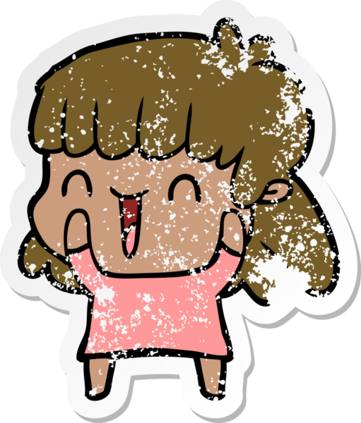 Bir insan tarafından çizilmiş karikatür bir kadının sıkıntılı çıkartması.