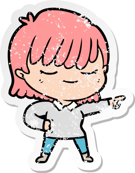 Bir insan tarafından çizilmiş karikatür bir kadının sıkıntılı çıkartması.