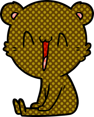 Bir insan tarafından çizilmiş mutlu ayı karikatürü