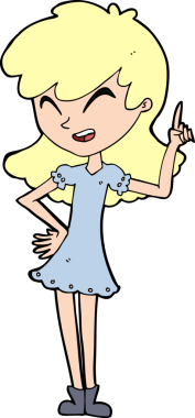 Çizgi film kızı bir insan tarafından çizilmiş.