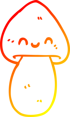 Bir insan tarafından çizilmiş bir mantarın sıcak gradyan çizimi