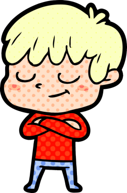 Bir insan tarafından çizilmiş mutlu çocuk çizgi filmi.