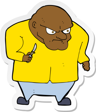 Bir insan tarafından çizilmiş şeytani bir adamın çıkartması.