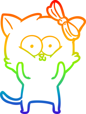 gökkuşağı gradyanı çizimi bir insan tarafından çizilmiş çizgi film kedisi