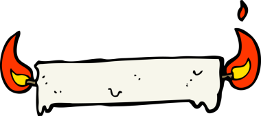 Bir insan tarafından çizilen iki uçtaki mumu yakmak.