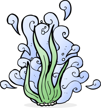 Bir insan tarafından çizilmiş karton deniz yosunu.