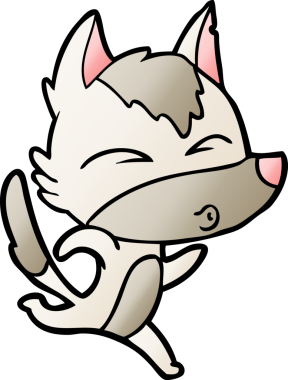 Bir insan tarafından çizilmiş bir kurt çizgi filmi.