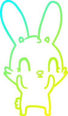 Bir insan tarafından çizilmiş şirin bir çizgi film tavşanı çizimi.