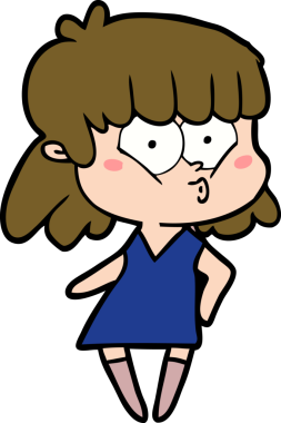 Bir insan tarafından çizilmiş ıslık çalan kız.