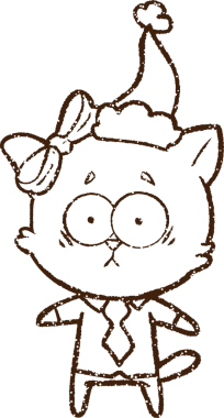 Noel Kedi Kömürü Bir insan tarafından çizilmiş