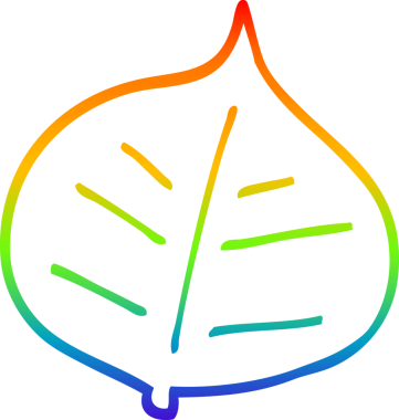 bir insan tarafından çizilmiş bir çizgi film yaprağının gradyan çizimi