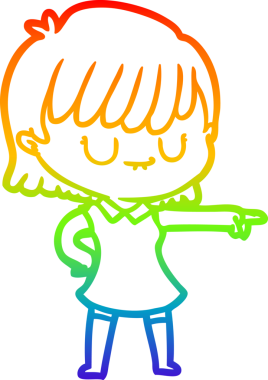 gökkuşağı gradyan çizimi bir insan tarafından çizilmiş bir karikatür kadın