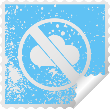 Bir insan tarafından çizilen işaretlere izin verilmeyen fırtınalar için sıkıntılı kare soyma etiketi