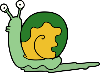 bir insan tarafından çizilmiş karikatür salyangozu