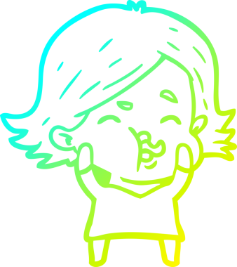 Bir insan tarafından çizilmiş bir karikatür kızı çizimi.