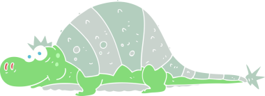 Bir insan tarafından çizilen dinazorun düz renk çizimi
