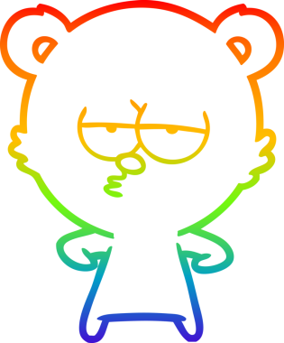 Bir insan tarafından çizilmiş, sıkılmış bir kutup ayısının çizdiği gökkuşağı gradyanı çizimi