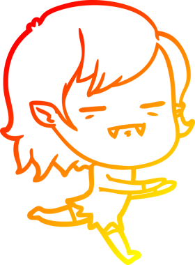 Bir insan tarafından çizilen ölümsüz vampir bir kızın çizgi film çizimi.