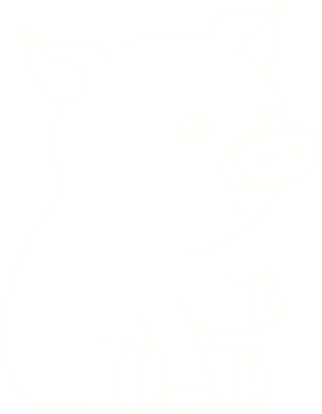 Oturan Domuz Tebeşiri Bir insan tarafından çizilmiş